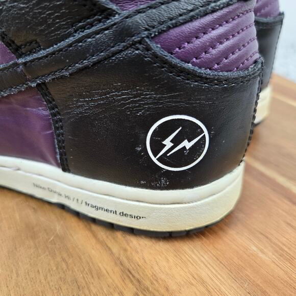 Nike Dunk High Fragment Beijing PS 2021 Black Wine Casual Daily Sneaker Kids 1y - Picture 2 of 15